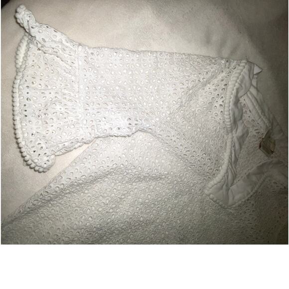 Girls Kate Spade White Eyelet Flutter Sleeve Dress Size 12 Years - Picture 5 of 6